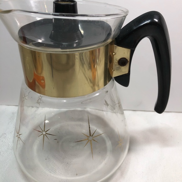 Vintage MCM Pyrex Corning 1960s Atomic Star Burst 4 Cup Coffee Pot Carafe - Picture 6 of 14